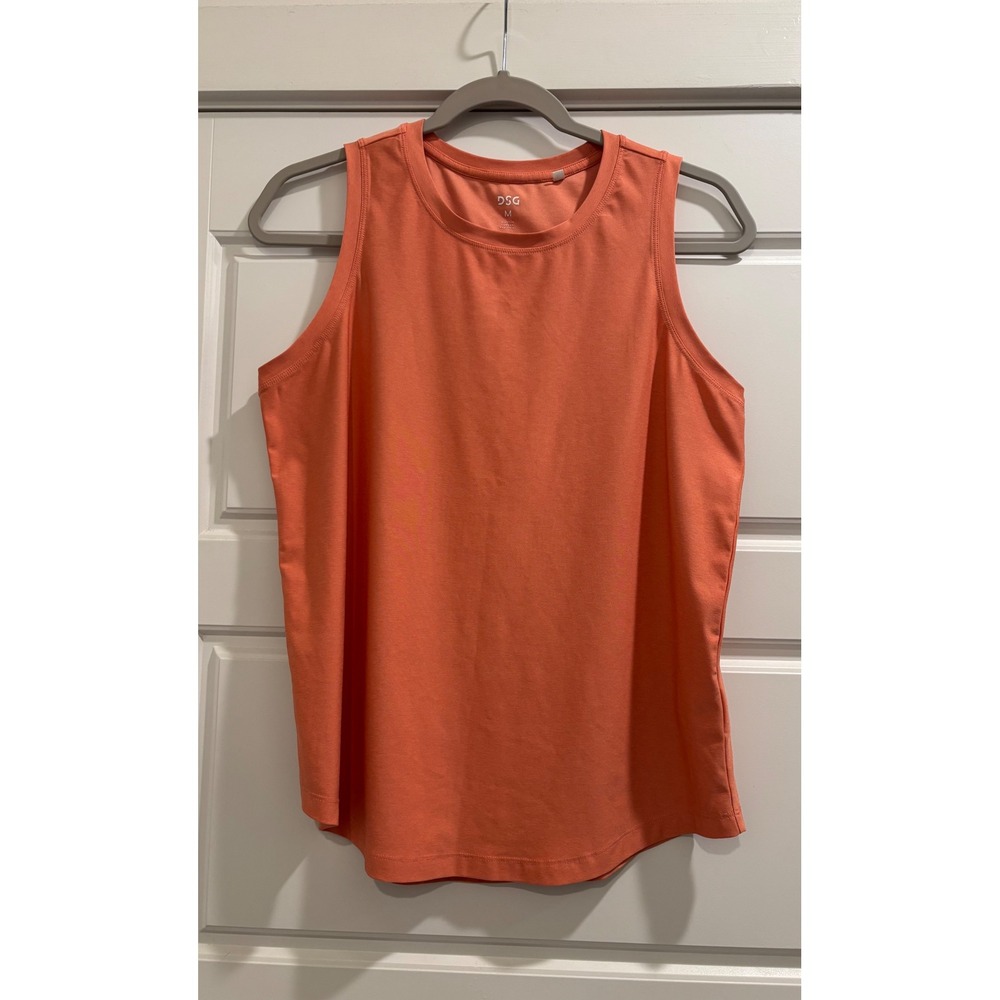 DSG Womens Orange Coral Athletic Tank Top Sleeveless Workout Gym Shirt Size M